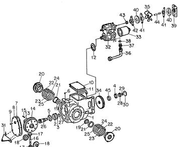 Transmission Case And Hydro Drive-Sn 719999 Down Diagram and Parts List for 1914 145986100-145986399-146986100-146986399 Cub Cadet Lawn Tractor